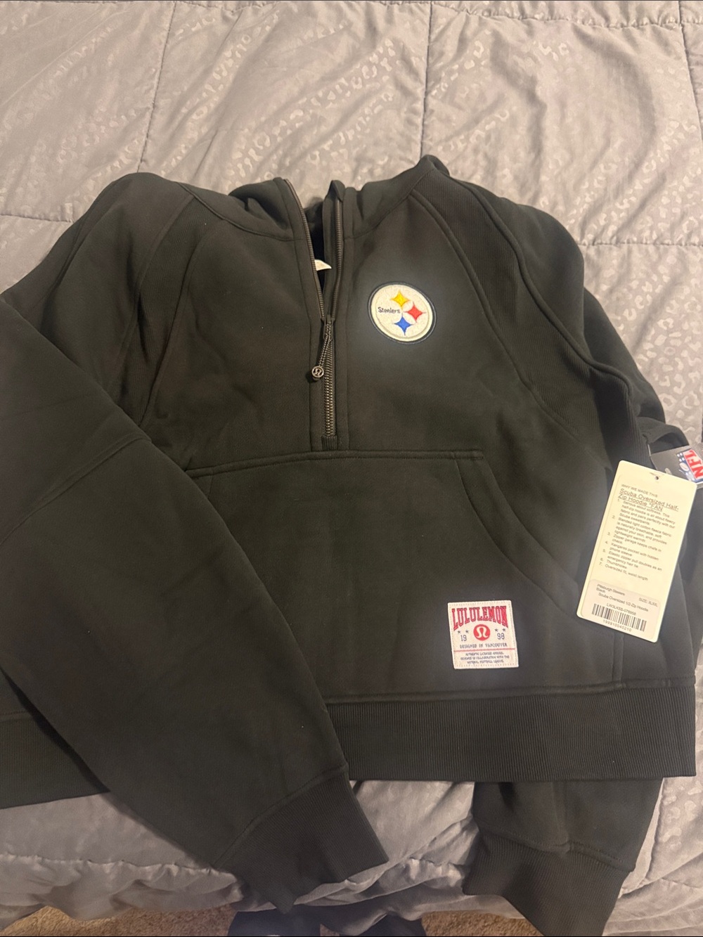 lululemon athletica Black Kids Half-Zip Pullover with Team Patch